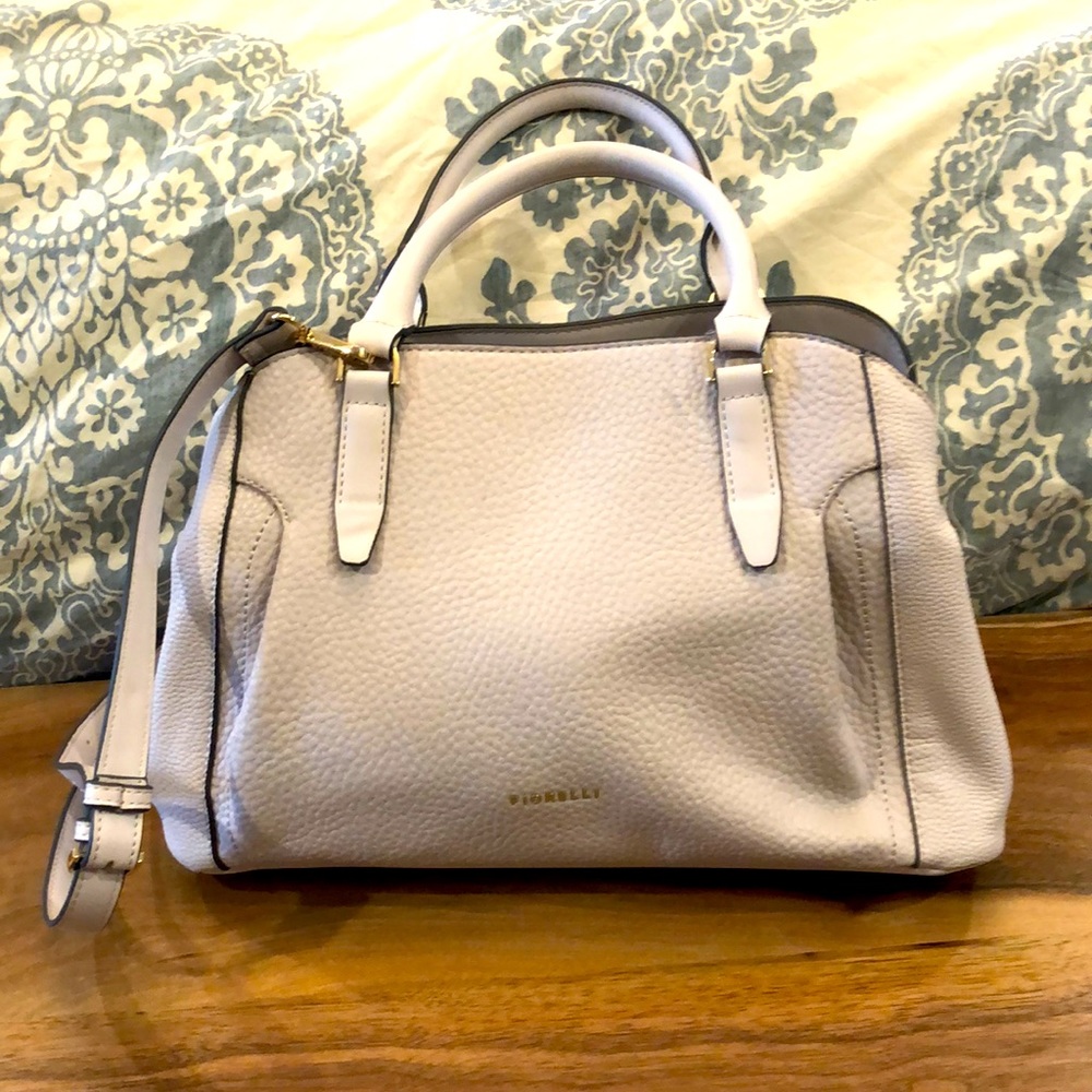 Fiorelli Light Gray Pebbled Satchel / Crossbody Handbag